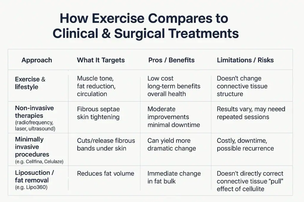 Sculpting Your Bum: Can Toning Exercises Really Reduce Cellulite? 2 How exercise compares to treatments from Lipo 360 Hayes