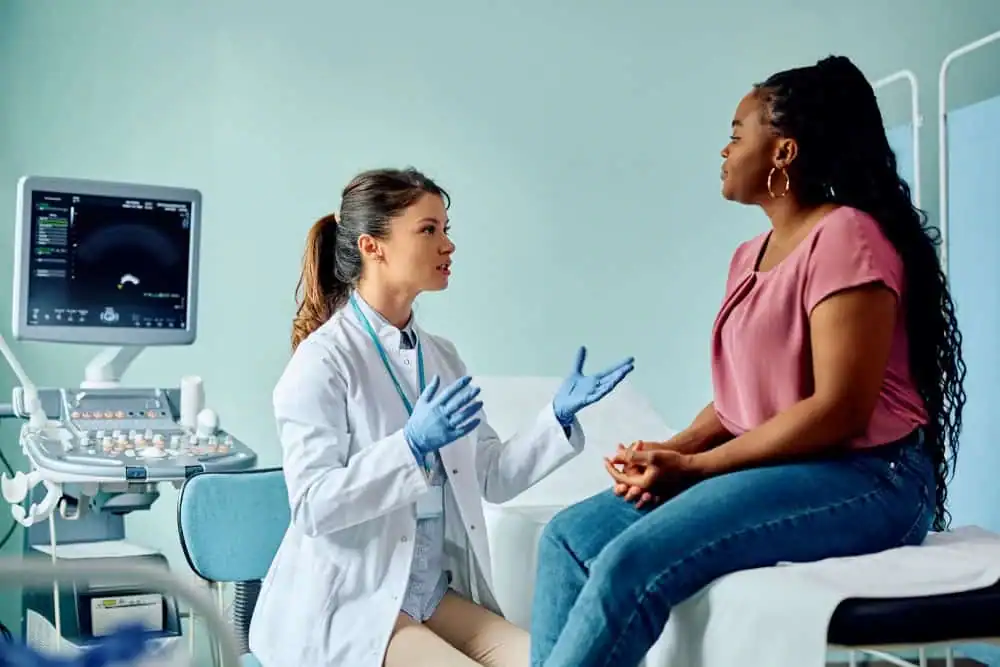 Rejuvenating Intimacy: Exploring Surgical Solutions for Vaginal Laxity 1 Woman have consultation about vaginal laxity Hayes